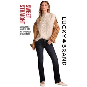 Lucky Brand Mid Rise Sweet Straight Dark Blue Jeans Size 12/31R
